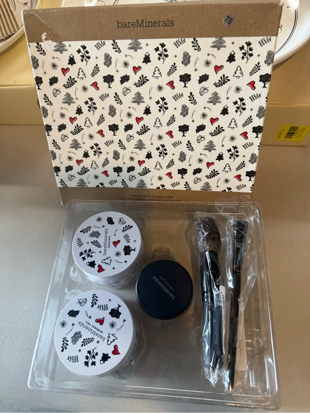 bareMinerals Makeup & Brush Gift Set - White, Black, Red Accents